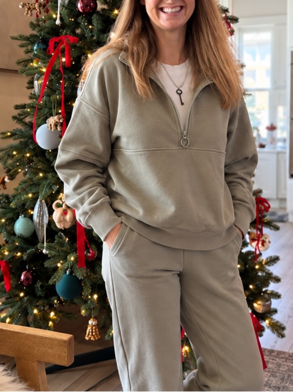 Vuori Sedona Olive Half-Zip Pullover Hoodie